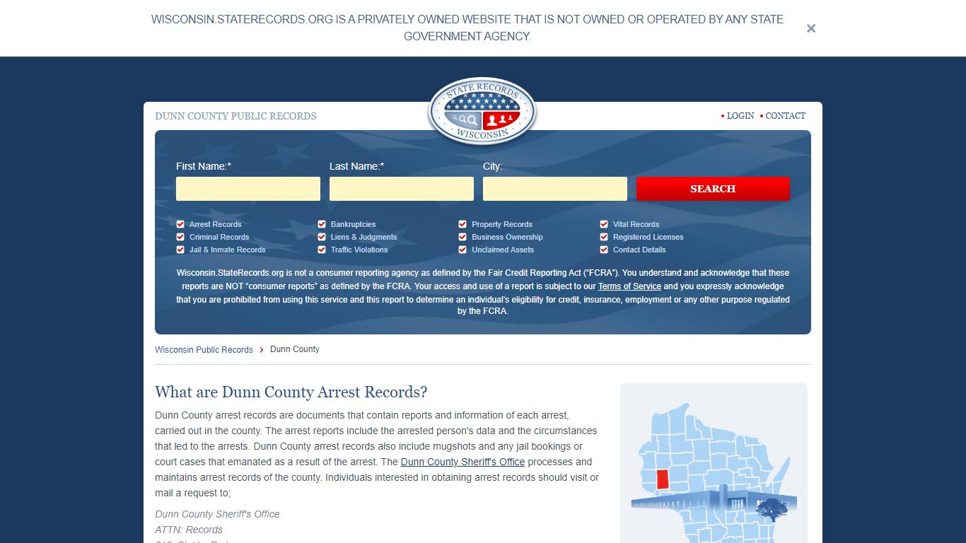 Dunn County Arrest, Court, and Public Records | StateRecords.org